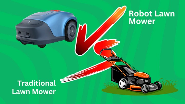 robot lawn mower vs traditional lawn mower